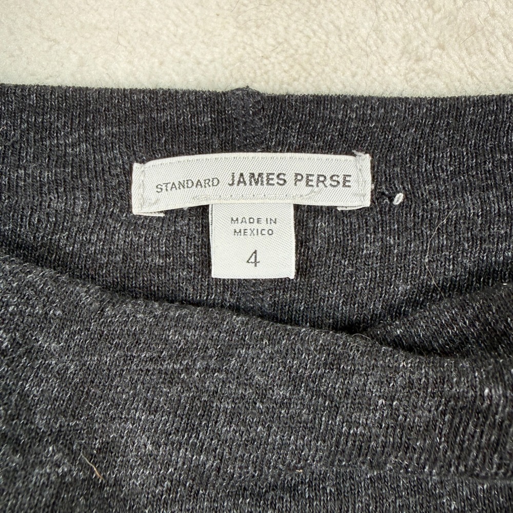 James Perse Standard Charcoal Heather Gray Boat Neck Long Sleeve Midi Dress 4 L - Picture 2 of 8